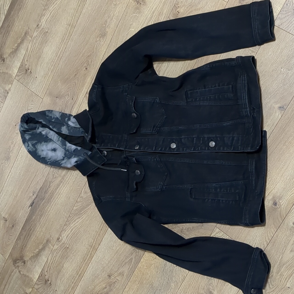Hollister Distressed Denim Hoodie Jacket